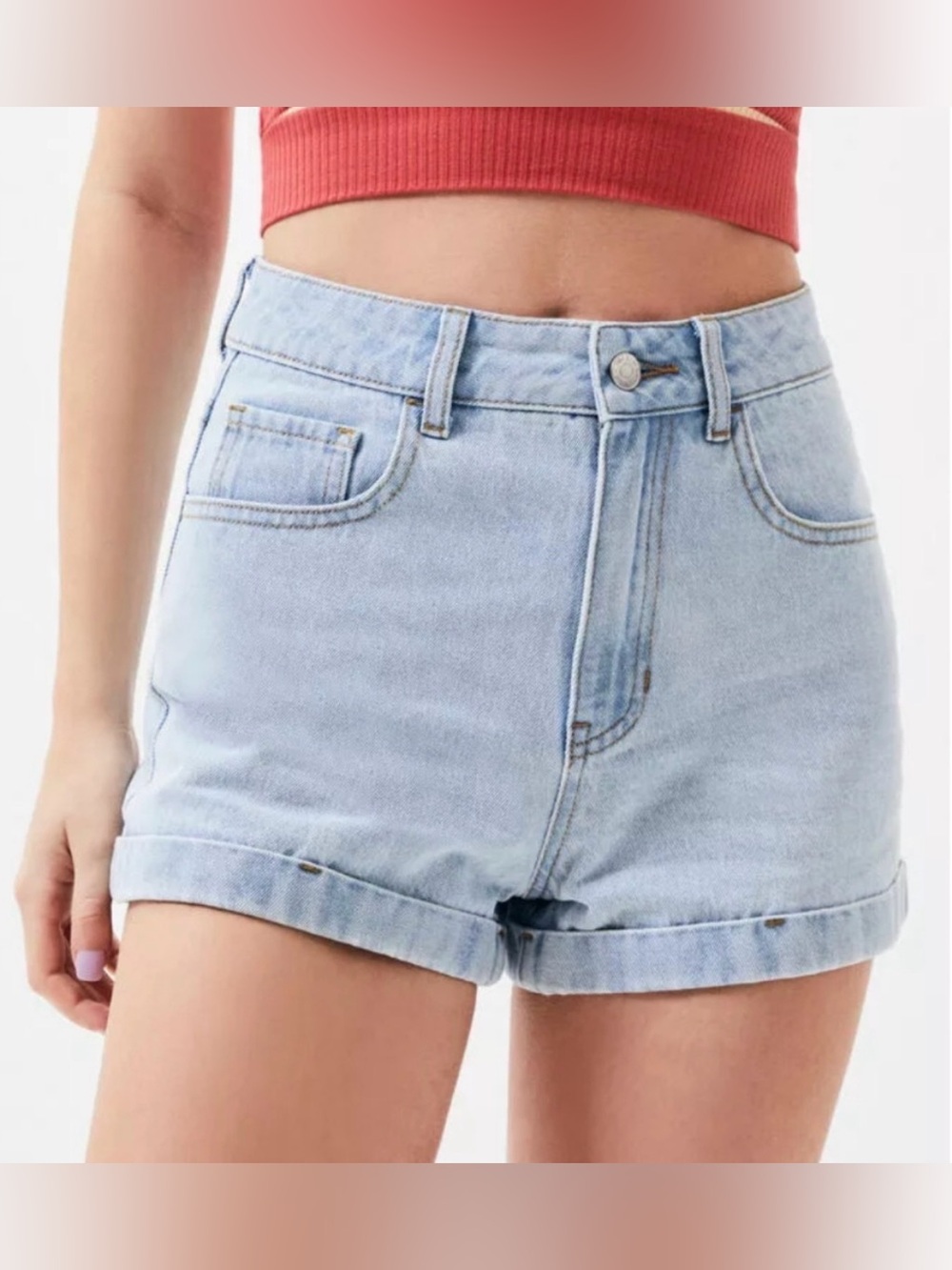 PacSun Light Wash High-Rise Denim Shorts